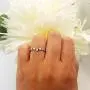 Round Blue Sapphire & White Diamond Ladies Contour Wedding Stackable Ring, 14K Gold