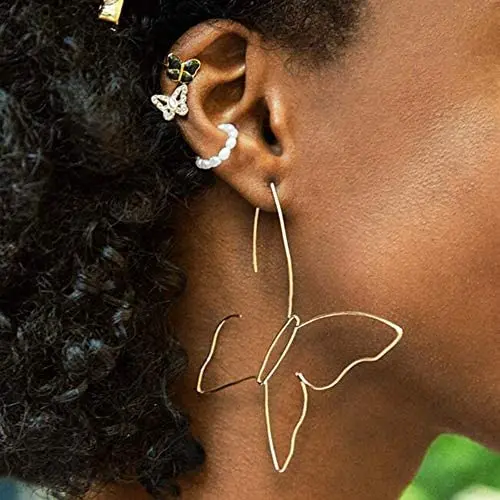 fxmimior Fashion Women Bohemian Gold Big Butterfly Earrings Tassels Long Chain Drop Dangle Earrings Jewelry for Women and Girls fxmimior Fashion Women Bohemian Gold Big Butterfly Earrings Tassels Long Chain Drop Dangle Earrings Jewelry for Women and Girls