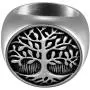Flongo Mens Religious Stainless Steel Vintage Life Tree Band Ring, Christmas Wedding Band, Anniversary Tree of Life Valentine Gift Turkish Jewelry Men Ring