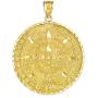 14k Yellow Gold Aztec Charm Mayan Calendar Pendant