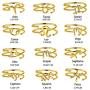 Besilver Women Adjustable Zodiac Ring Celestial Open Ring 925 Sterling Silver 18K Gold Plated 12 Constellation Double Band Statement Ring Girls Horoscop Astrology Birthday Jewelry