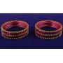 Touchstone ''Colorful Collection Indian Bollywood Alloy Single Line Clear Rhinestone and Textured Fuchsia Pink Color Bangle Bracelets Set of 18 in Antique Gold Tone for Women.