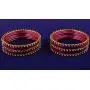 Touchstone ''Colorful Collection Indian Bollywood Alloy Single Line Clear Rhinestone and Textured Fuchsia Pink Color Bangle Bracelets Set of 18 in Antique Gold Tone for Women.