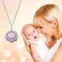 EUDORA Harmony Bola Necklace Yoga Lotus Music Chime Locket Pendant Wishing Ball Pregnancy Gift, 30'' Chain