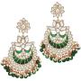 Aheli Indian Ethnic Faux Kundan Beaded Red Enamel Maang Tikka Earrings Set Wedding Fashion Jewelry for Women