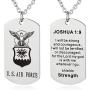 FAYERXL US Marine Corps Dog Tag Necklace Birthday Gift Ideas To Husband Son JOSHUA 1:9 Prayer Pendant