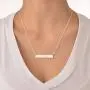 MyNameNecklace Personalized Bar Pendant Necklace Precious Metal Silver 925 Engraved with Any Name Letter Symbols-Jewelry Gift for Her