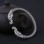 fishhook Fashion Vintage Viking Raven Crow Head Screw Cuff Bangle Wristband Bracelet Animal Jewelry for Men Women