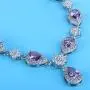 EleQueen Womens Silver-Tone Cubic Zirconia Teardrop Flower Bridal V-Necklace Jewelry Set Dangle Earrings