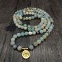 Self-Discovery 108 Natural Beads Japa Mala Yoga Wrap Bracelet Necklace with Lotus Seed Charm for Prayer