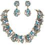 BriLove Womens Tribal Ethnic Crystal Mix-Shape Cluster Statement Necklace Dangle Earrings Set