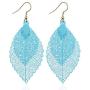 4Pairs Layered Retro Colorful Hollow Out Fall Filigree Leaf Drop Dangle Earring for Women Girl Bohemian Multilayer Statement Cut out Leaf Earring Friendship Jewelry