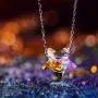 QIANSE Mothers Day Necklaces Gifts for Women 925 Sterling Silver Lucky Star Necklaces Made with Crystal, Star Jewelry for Women Necklaces for Women Teenager, Gifts for Her