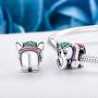 Lucky Elephant Charm Cute Animals Enamel Charms fit Charms Bracelet Necklaces Jewelry Birthday Gifts