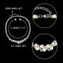 EVER FAITH Simulated Pearl Crystal Bridal Necklace Earrings Bracelet Set Clear