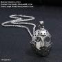 FIZIZDH Mens Stainless Steel Jasons Mask Hollow Openwork Pendant Necklace, 24 inch Keel Link Chain