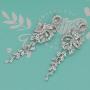 Scarlvambo Womens Fashion Cubic Zirconia Chandelier Bow Tassel Pierced Dangle Wedding Earrings Silver-Tone Clear