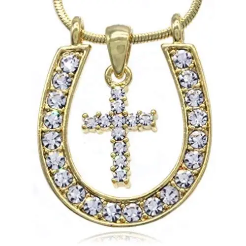 Soulbreezecollection Horseshoe Cowboy Boots Cross Pendant Necklace Cowgirl Charm Ladies Women Fashion Jewelry Soulbreezecollection Horseshoe Cowboy Boots Cross Pendant Necklace Cowgirl Charm Ladies Women Fashion Jewelry