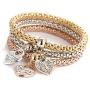3PCS Gold/Silver/Rose Gold Corn Chain Bracelet Crystal Multilayer Charms stretch bracelet For Women Girls