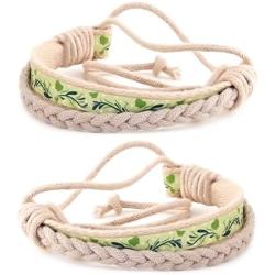 Pettsie Matching Friendship Bracelets, 2 Pack Set, Easy Adjustable, 100% Cotton