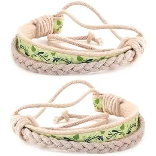 Pettsie Matching Friendship Bracelets, 2 Pack Set, Easy Adjustable, 100% Cotton