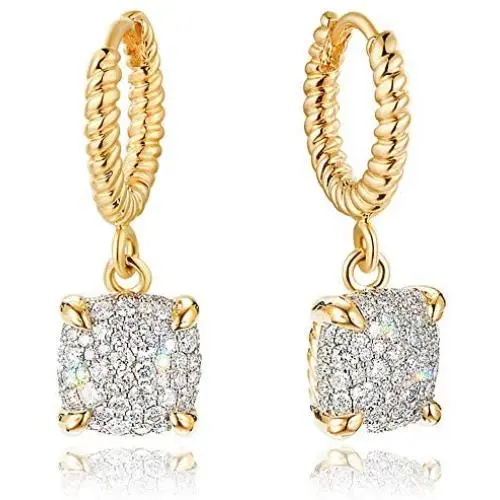 Mevecco Gold Dainty Dangle Hoop Earrings for Women 14K Gold Plated Delicate cute Geometric Triangle Cone Dangle Earrings Mevecco Gold Dainty Dangle Hoop Earrings for Women 14K Gold Plated Delicate cute Geometric Triangle Cone Dangle Earrings