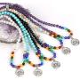 Top Plaza 108 Mala Prayer Beads Natural Lava Rock Stone Essential Oil Diffuser Bracelet Necklace 7 Chakra Healing Crystals Yoga Meditation Stretch Bracelets