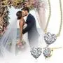 Beyond Love Heart Pendant Necklace and Earrings Jewelry Set for Women 18K White Gold Plated Bridal Wedding Silver Choker 5A Zirconia Girl Gift Party 18” Beyond Love Heart Pendant Necklace and Earrings Jewelry Set for Women 18K White Gold Plated Bridal Wedding Silver Choker 5A Zirconia Girl Gift Party 18”