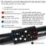 EnjoIt 10mm Natural Black Onyx Stone Zodiac Bracelet Star Sign Constellation Horoscope Bracelet for Women Men with Constellation Card C2282