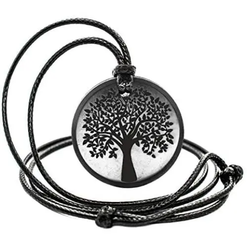 Wallystone Gems Shungite Pendant Engraving Sacred Geometry EMF Neutralizer Wallystone Gems Shungite Pendant Engraving Sacred Geometry EMF Neutralizer