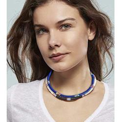 2 Pcs Heishi Surfer Choker Necklace Boho Jewelry Colorful African Vinyl Disc Beads Necklaces for Women Girls Handmade Summer Beach Collar Necklace for Holidays …
