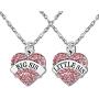 lauhonmin Crystal Sister Necklace Set Big Middle Little Baby Sister for Women Girl 9 Style 3 Colors