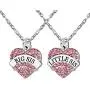 lauhonmin Crystal Sister Necklace Set Big Middle Little Baby Sister for Women Girl 9 Style 3 Colors lauhonmin Crystal Sister Necklace Set Big Middle Little Baby Sister for Women Girl 9 Style 3 Colors