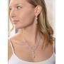Mariell Silver Platinum Plated Cubic Zirconia Wedding Necklace & Earrings Bridal Jewelry Set for Brides
