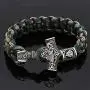 CANNE Thors Hammer Bracelet Viking Outdoor Rune Knot Amulet Mjolnir Handmade Umbrella String Bracelet - 23cm Long CANNE Thors Hammer Bracelet Viking Outdoor Rune Knot Amulet Mjolnir Handmade Umbrella String Bracelet - 23cm Long