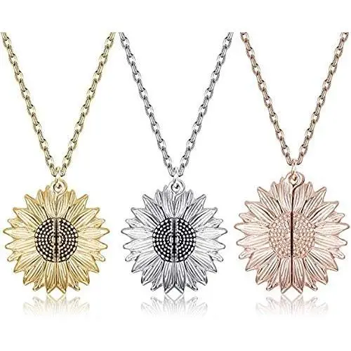 HkFcle Pendant Necklace, Alloy Sunflower Necklace, eco-Friendly Pendant Necklace, Couple Jewelry/Gift (Color : 3 Colors) HkFcle Pendant Necklace, Alloy Sunflower Necklace, eco-Friendly Pendant Necklace, Couple Jewelry/Gift (Color : 3 Colors)