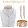 Hicarer Women Crystal Jewelry Set Bridal Wedding Rhinestone Choker Bracelet Dangle Earrings