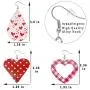 12 Pairs Valentines Day Faux Leather Earrings Set Heart-Shaped Dangle Earrings Teardrop Heart Pattern Leather Pendant Earrings with Storage Bag for Women Girls