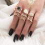 9PCS Knuckle Stacking Ring Set Snake Ring Set for Women Teen Girls Boho Vintage Stackable Joint Midi Finger Rings Gold Knuckle Rings Set
