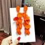 Long Acrylic Rose Petal Earrings - Dangle Exaggerated Flower Earrings - Drop Statement Floral Tassel Earrings for Women and Girls, Great for Party, Daily Wear Long Acrylic Rose Petal Earrings - Dangle Exaggerated Flower Earrings - Drop Statement Floral Tassel Earrings for Women and Girls, Great for Party, Daily Wear