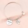 BEKECH Nana Bracelet Grandma Nana Charm Expandable Wire Bangle Nana Jewelry Grandmother Gift for Family Nana