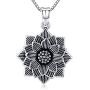 Odinstone Lotus Flower Necklace S925 Sterling Silver Yoga Pendant Fine Jewelry Gift for Women(with Gift Box)