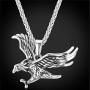U7 Men Stainless Steel/18K Gold Plated Chain Cool King of The Sky Hawk Eagle Pendant Necklace
