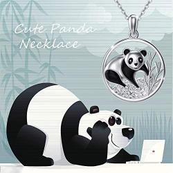 Waysles Panda Necklace 925 Sterling Silver Cute Animal Pendant Necklace Jewelry Gifts for Women Daughter Panda Lovers