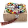 Mala Beads 108 Necklace Meditation Prayer Bead Tree of Life Chakra Stones Tibetan Bracelet
