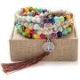 Mala Beads 108 Necklace Meditation Prayer Bead Tree of Life Chakra Stones Tibetan Bracelet