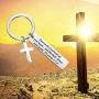 BEKECH Christian Keychain Gifts Trust in The Lord Proverbs 3:5-6 Keychain with Cross Charm Religious Jewelry Christian Faith Gift