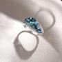 Santuzza Blue Spinel Rings 925 Sterling Silver Shimmering Stone Cubic Zirconia Glamorous Fashion Jewelry