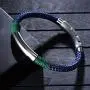 QLEESI Braided Nautical Rope Cuff Bracelet with Magnetic Clasp for Men Women, Handmade Stylish Infinity Knotted Woven Nylon String Warp Bracelet Gifts for Boys