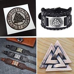TURTLEDOVE Viking Bracelet Norse Valknut - Nordic Bracelet with Medieval Futhark Rune - Celtic Pagan Jewelry of Amulet